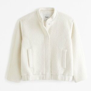 Abercrombie & Fitch White Bomber Jacket